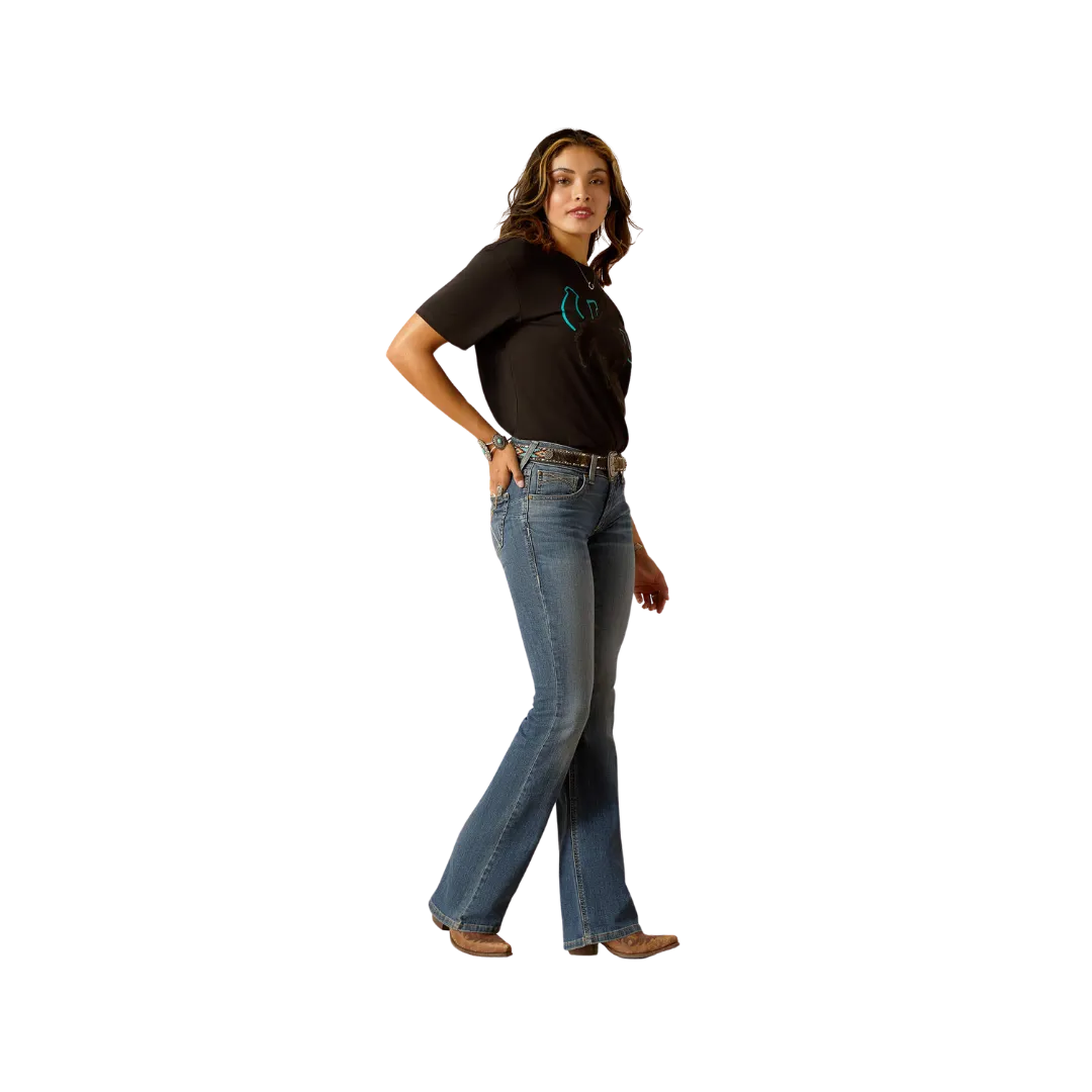 Arithtat Women's Perfect Rise Chopped Ella Boot Cut Jeans