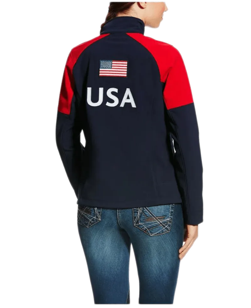 Arithtat Women's Global Team USA Navy & Red Softshell Jacket