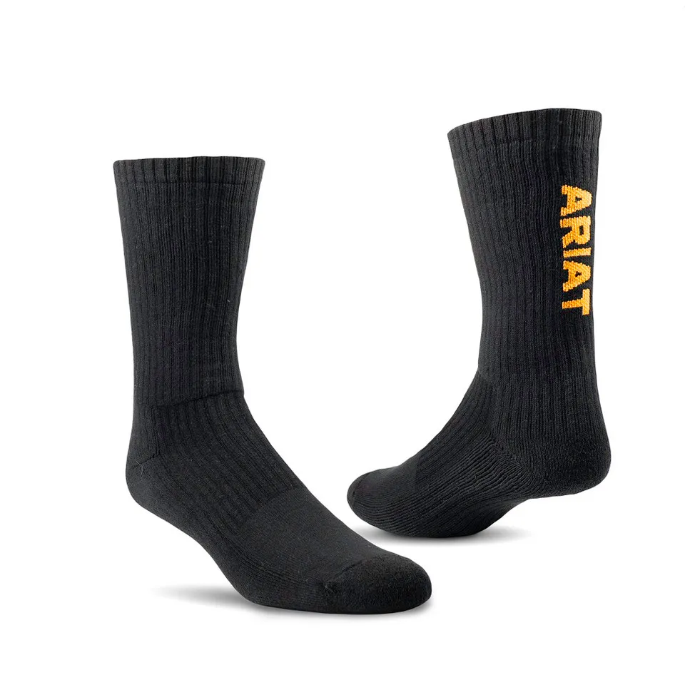 Arithtat Premiun Cotton Crew Black Socks
