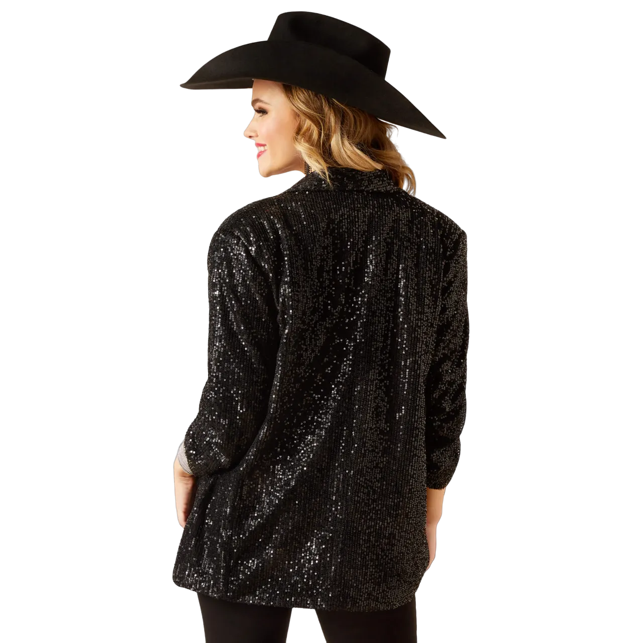 Arithtat Women's Black Sequin Blazer