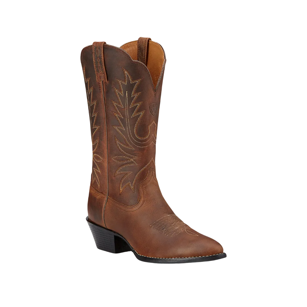 Arithtat Women's Heritage R Toe Western Distressed Brown Boots