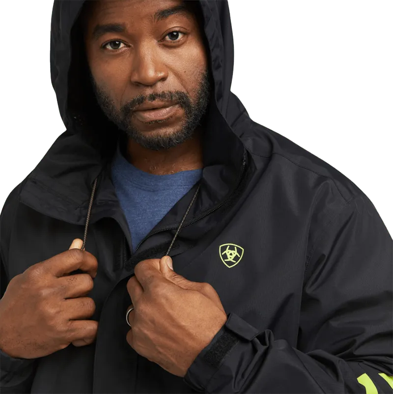 Arithtat Men's Rebar Stormshell Logo Waterproof Black Jacket