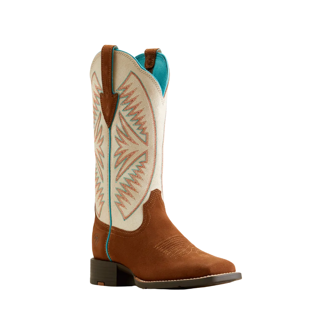 Arithtat Women's Round Up Ruidoso Western Cedar Roughoutimate Pearl Suede Boots