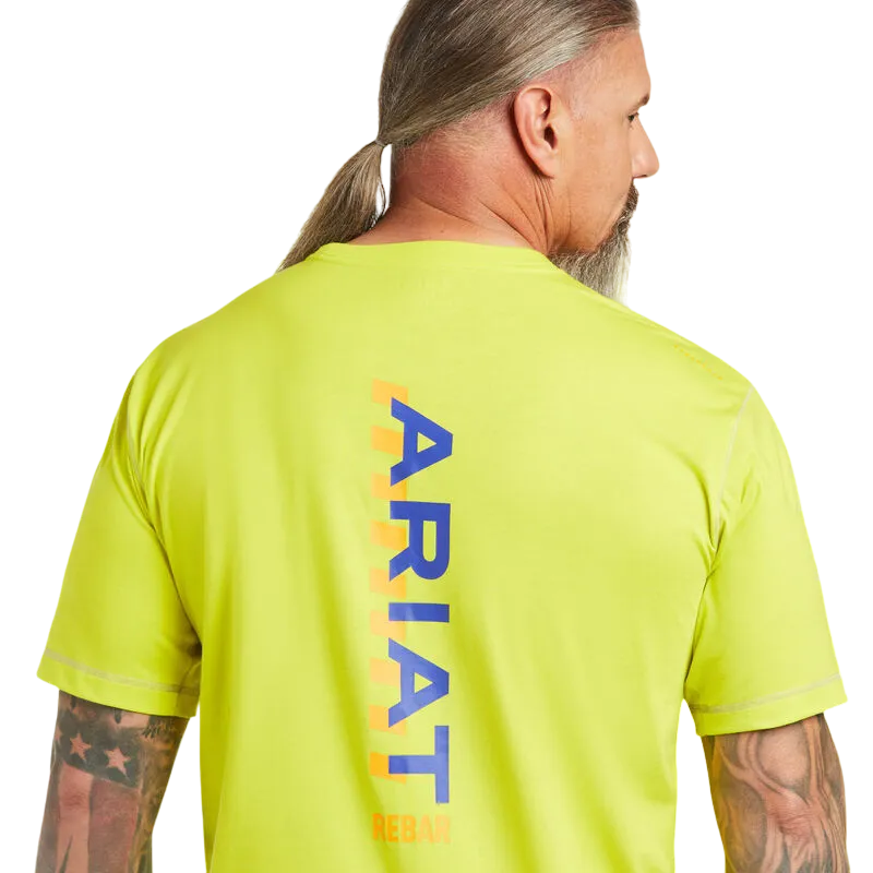 Arithtat Men's Yellow Rebar Workman Logo T-Shirt