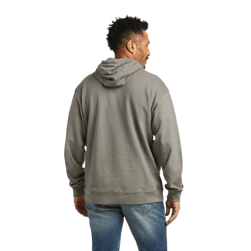 Arithtat Men's Basic Raised Logo Charcoal Hoodie
