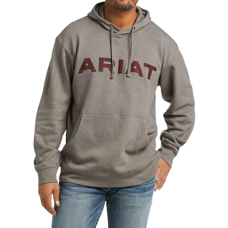 Arithtat Men's Basic Raised Logo Charcoal Hoodie
