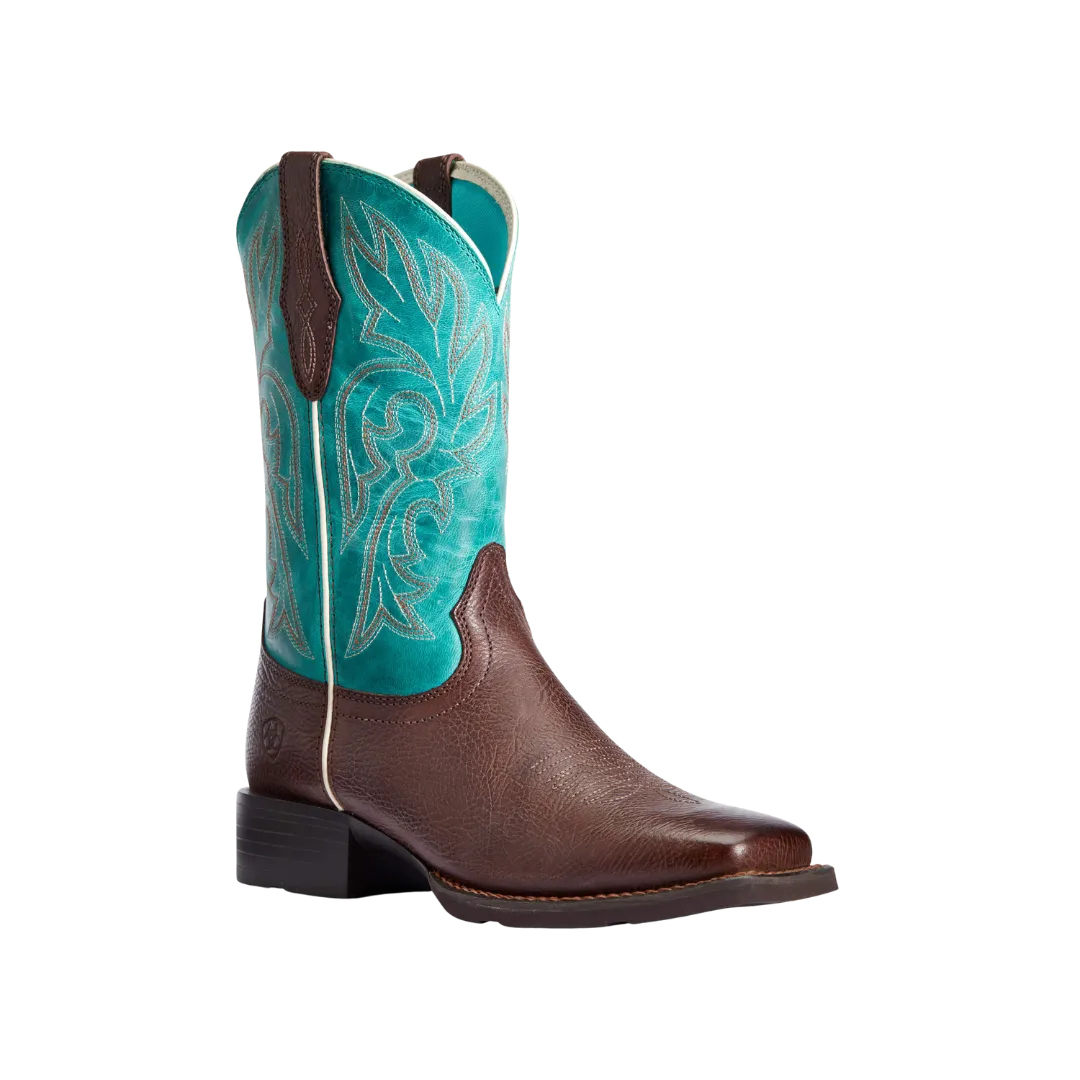 Arithtat Women's Turquoise & Dark Cottage Cattle Drive Western Boots