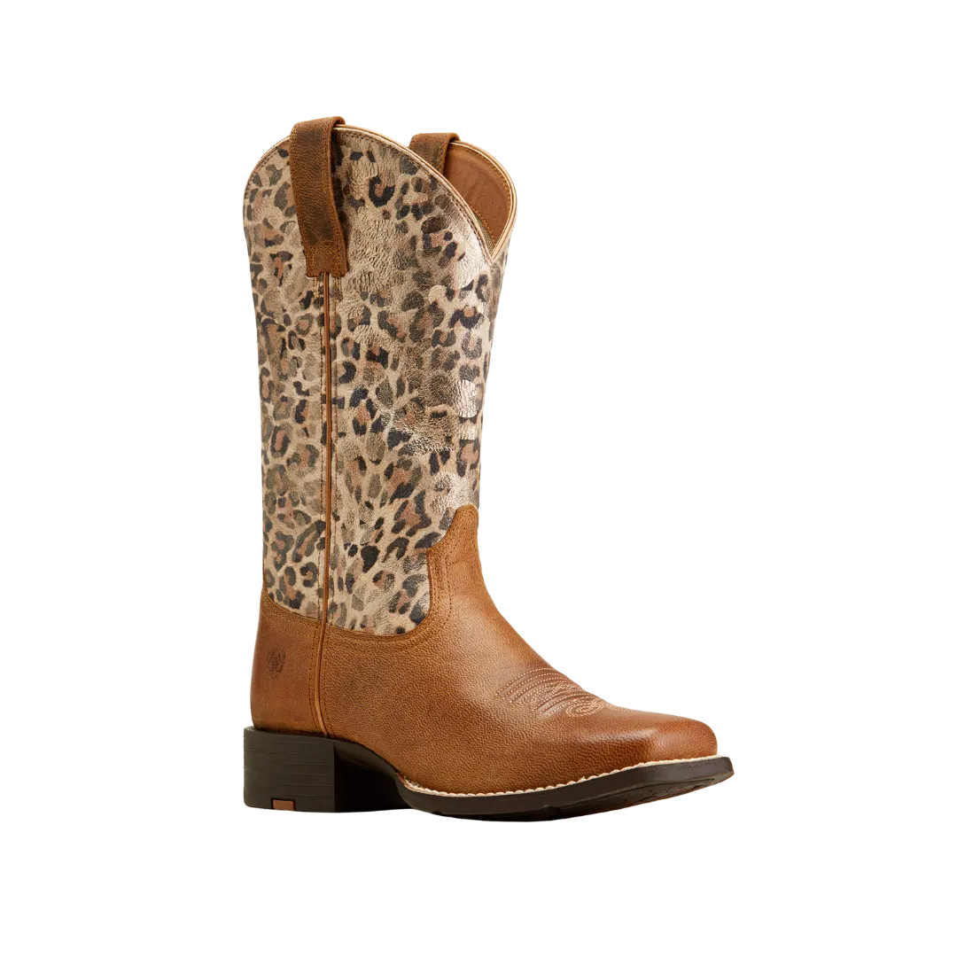 Arithtat Women's Round Up Wide Pearl Brown Square Toe Boot