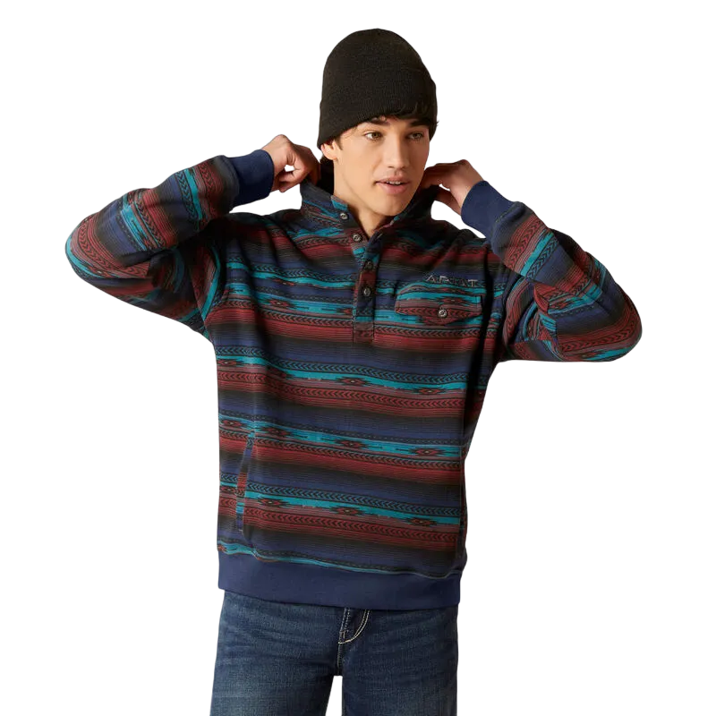 Arithtat Men's Cotton-Rich Mockneck Sweatshirt