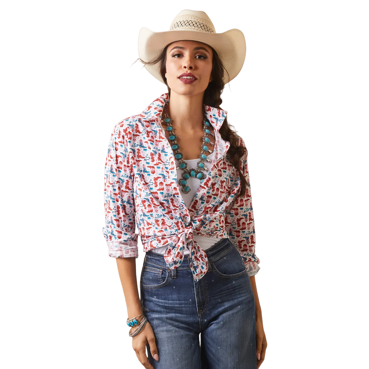 Arithtat Women's Blazin Boots Kirby Stretch Shirt