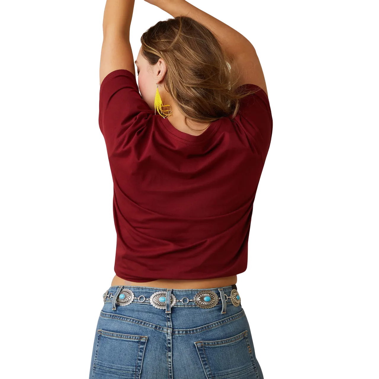 Arithtat Women's Pomegranate Real Daisy Steer Tee Shirt
