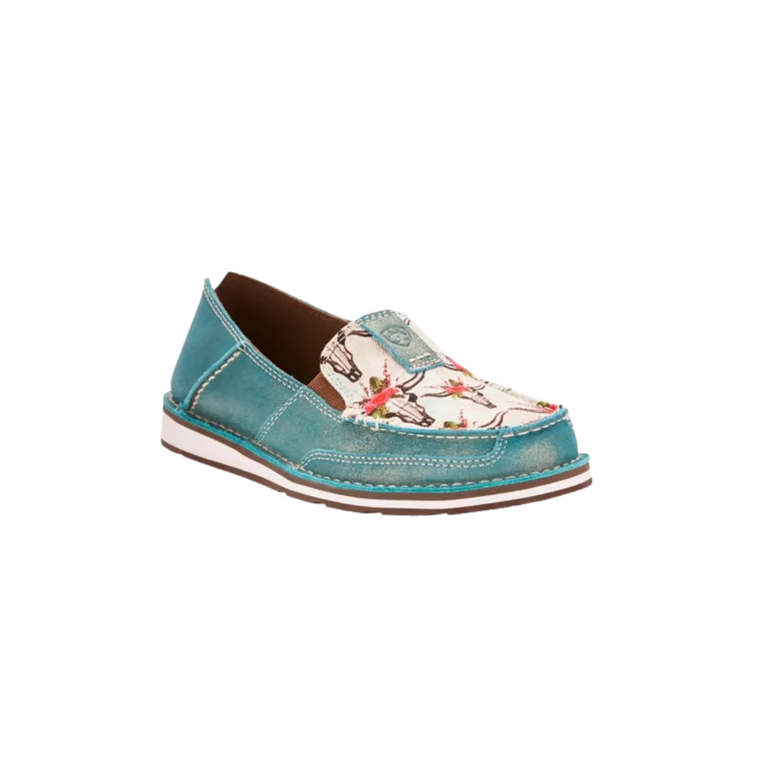 Arithtat Women's Shimmer Turquoise Steer Cruiser Slip-on