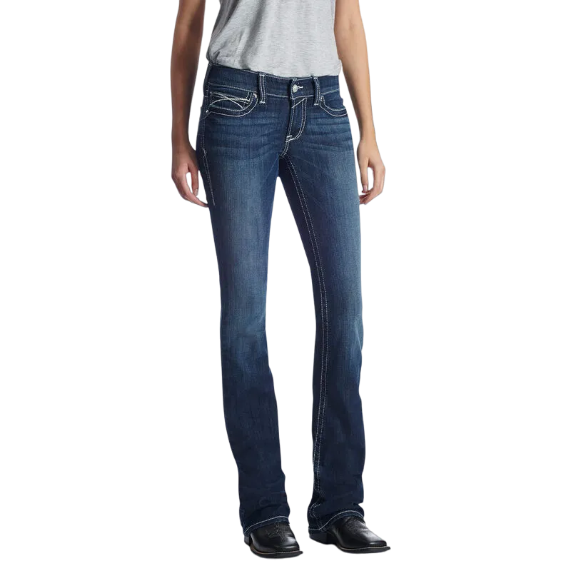 Arithtat Women's Real Low Rise Stretch Rosy Whipstitch Boot Cut Jean