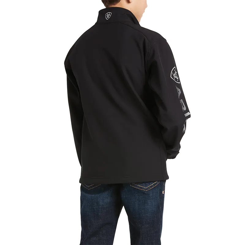 Arithtat Boy's Logo 2.0 Black Softshell Jacket