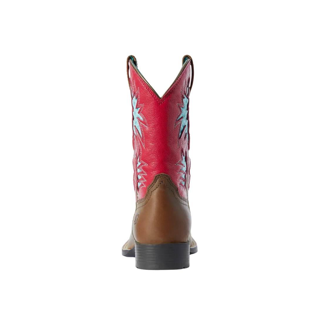 Arithtat Kid's VentTEK Western Cowboy Brown & Hot Pink Boots