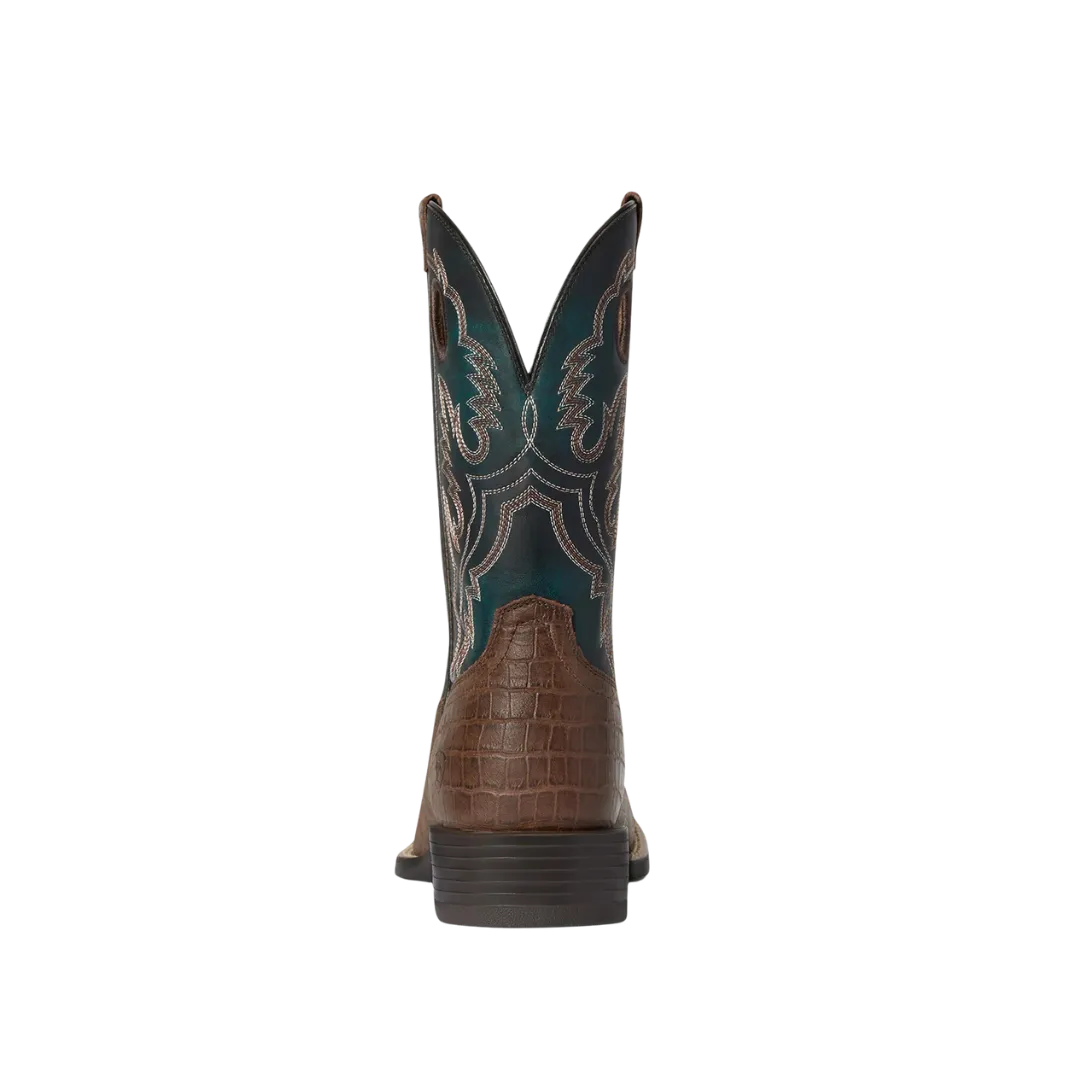 Arithtat Men's Sport Buckout Deep Blue Croc Print Boots