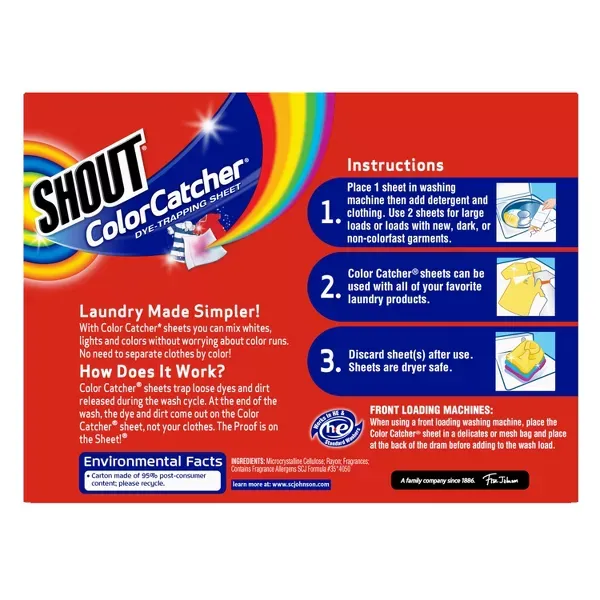 Shout Color Catcher Dye Trapping Sheets - 72ct