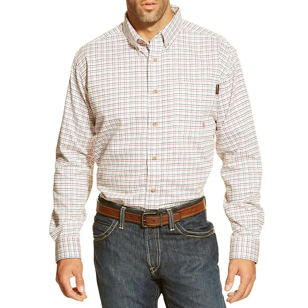 arthtiat Mens FR Plaid Long Sleeve Flame Resistant Work Shirt - 10014857