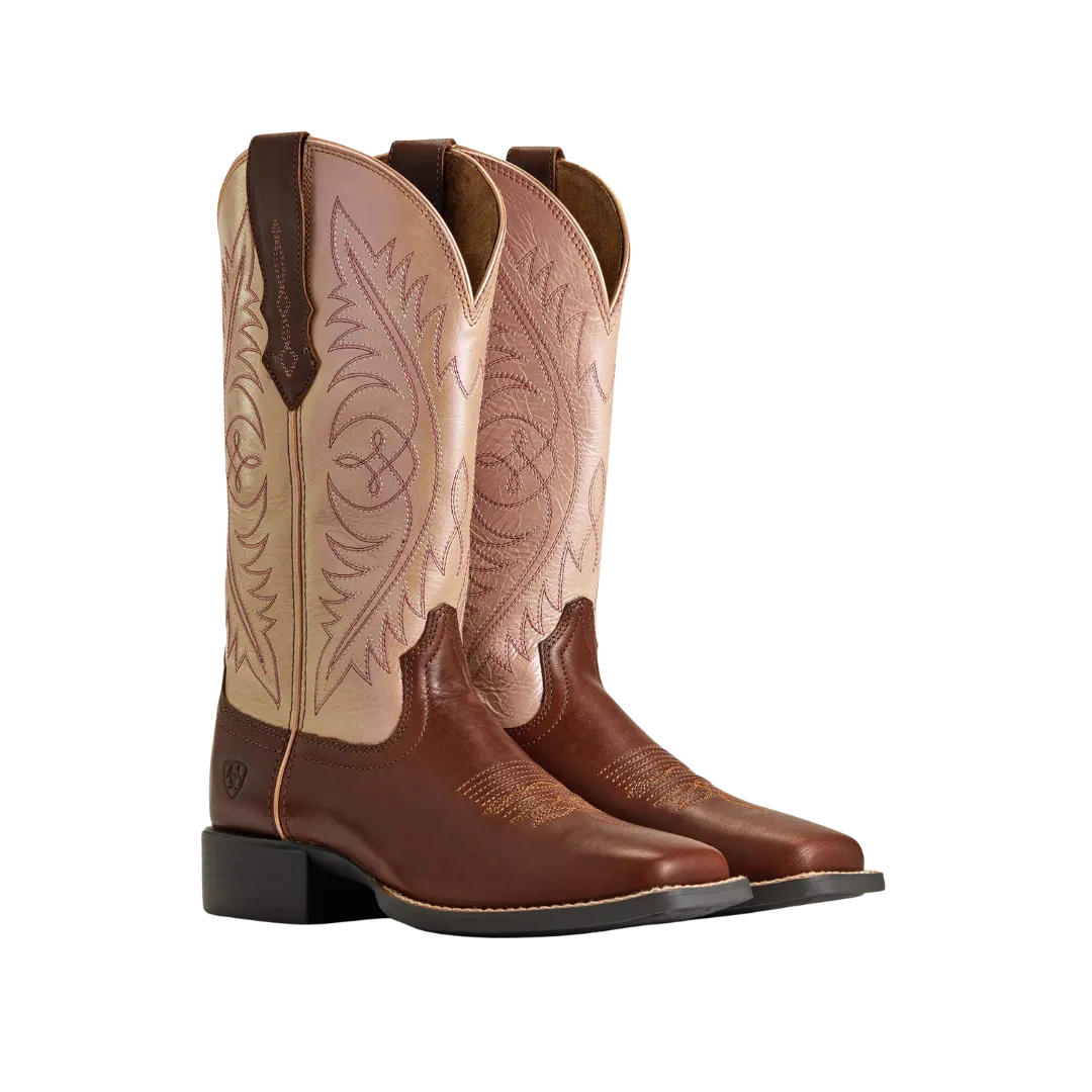 Arithtat Women's Round Up Wide Square Toe StretchFit Western Boot