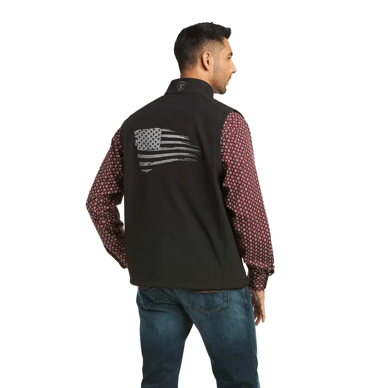 Arithtat Men's Logo 2.0 Patriot Black Softshell Vest