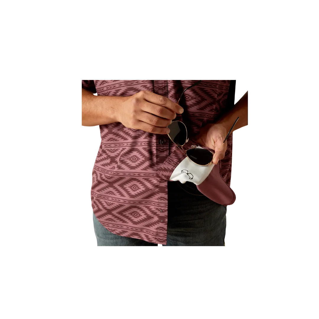 Arithtat Men's Venttek Western Fitted Ss Dark Redwood Shirt