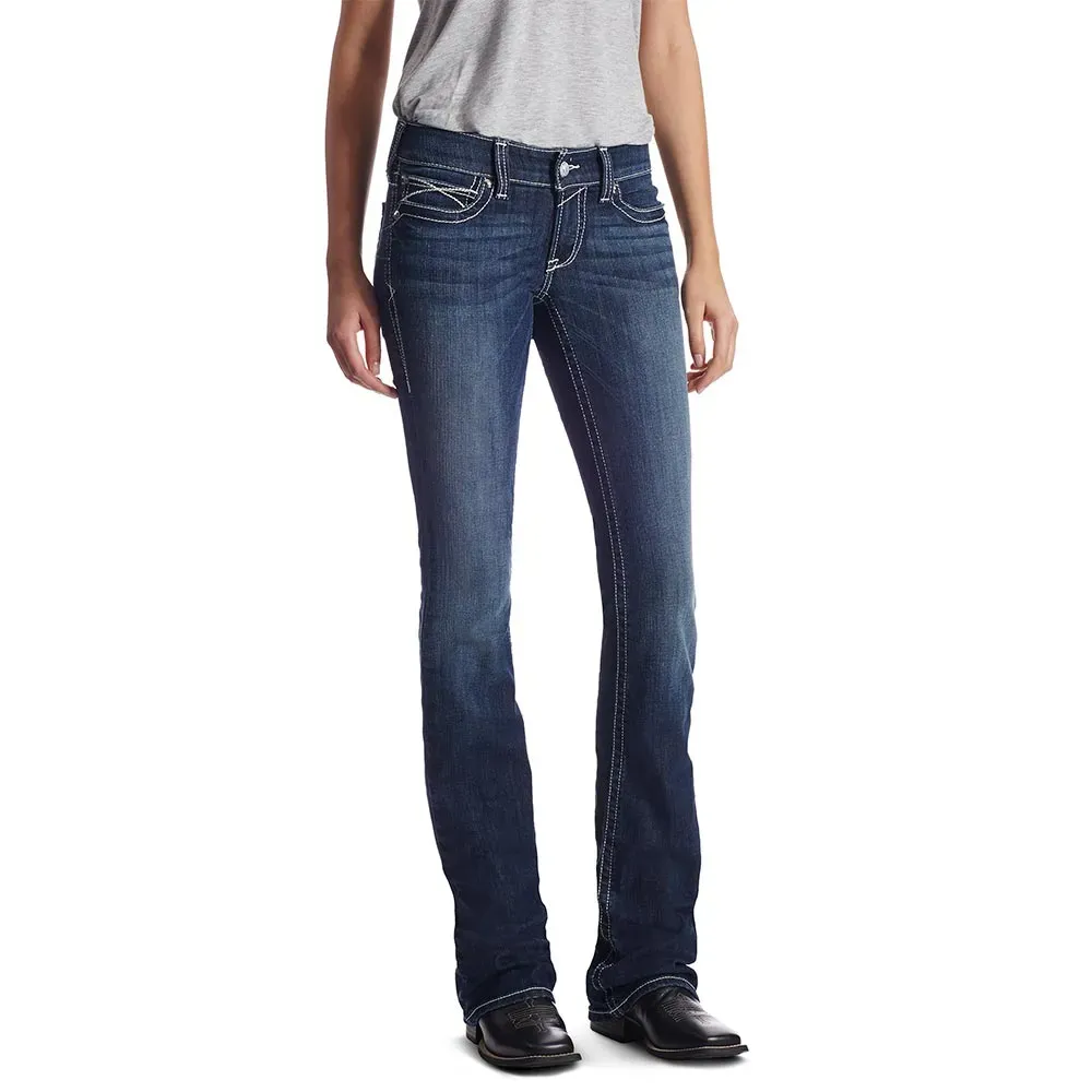 arthtiat Womens R.E.A.L Low Rise Rosy Whipstitch Boot Cut Jeans - 10018351