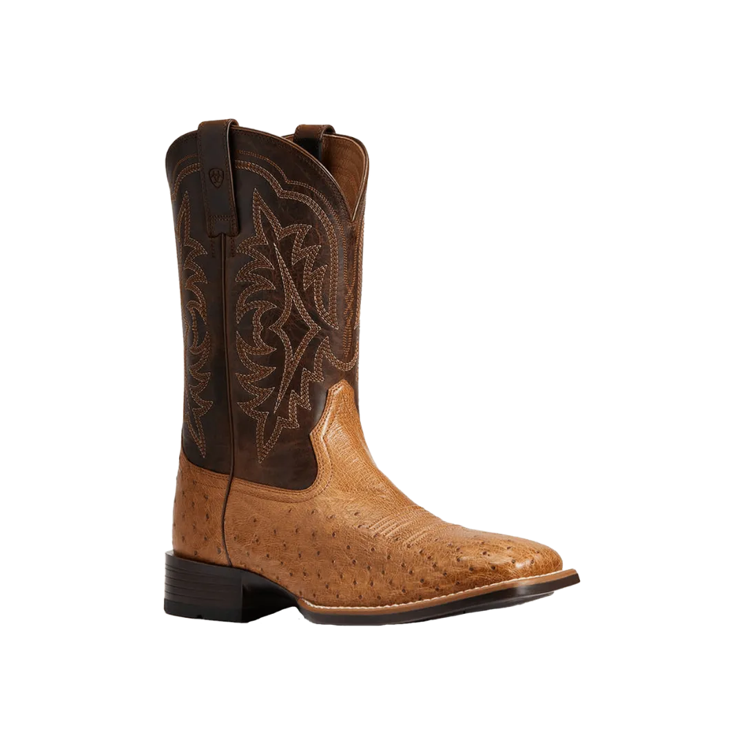 Arithtat Men's Night Life Ultra Smooth Ostrich Square Toe Boots