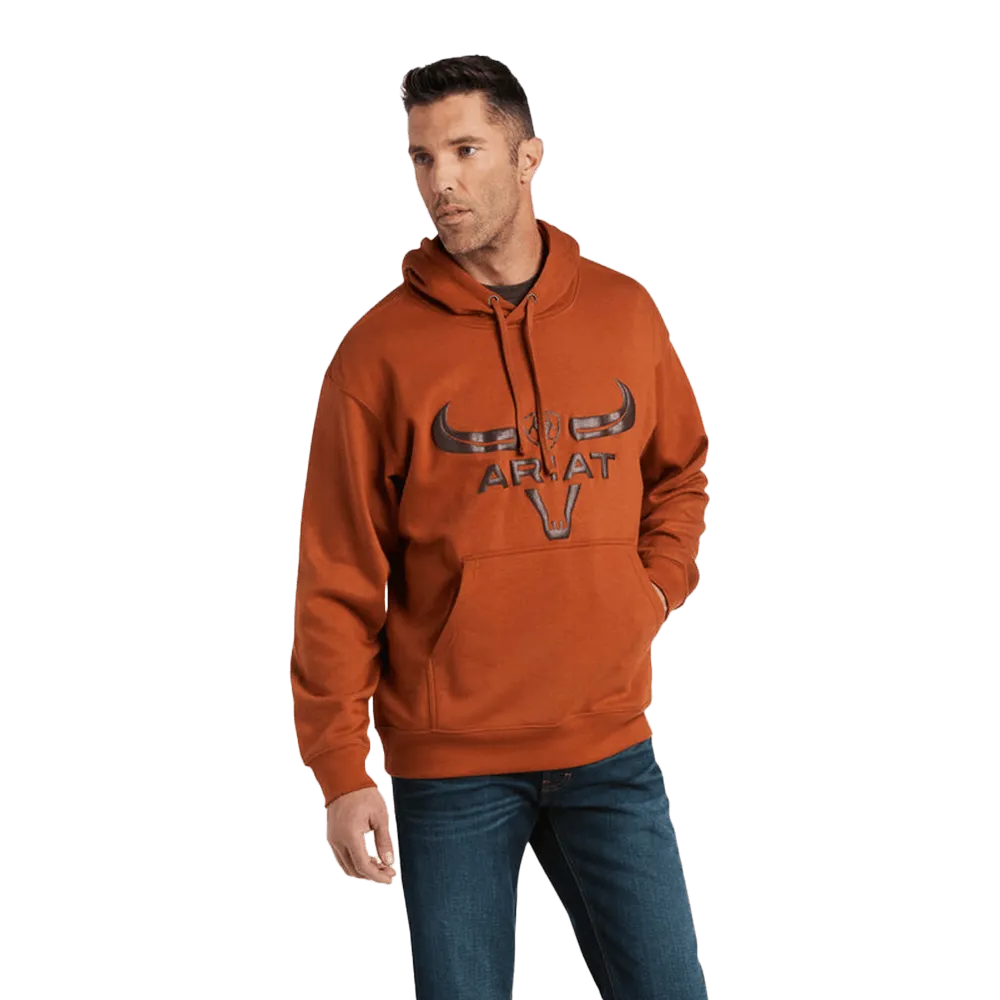 Arithtat Men��s Mocha Bisque Steer Head Basic Hoodie