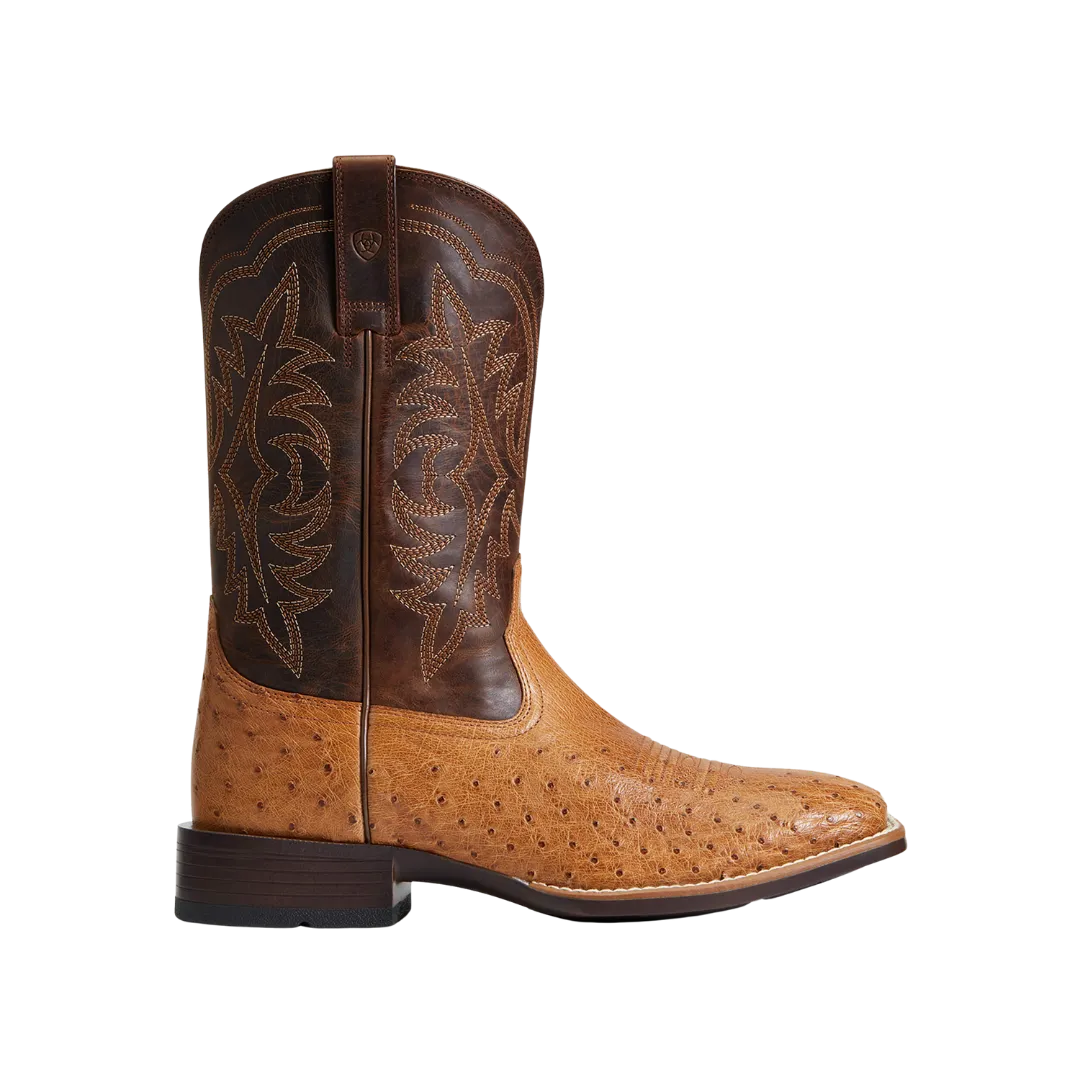 Arithtat Men's Night Life Ultra Smooth Ostrich Square Toe Boots