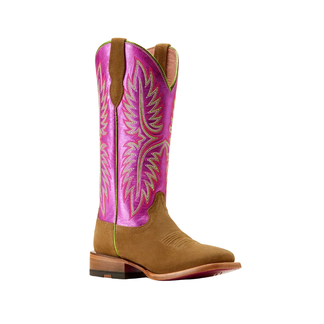Arithtat Women's Frontier Calamity Jane Western Dijon Roughout Electric Raspberry Boots
