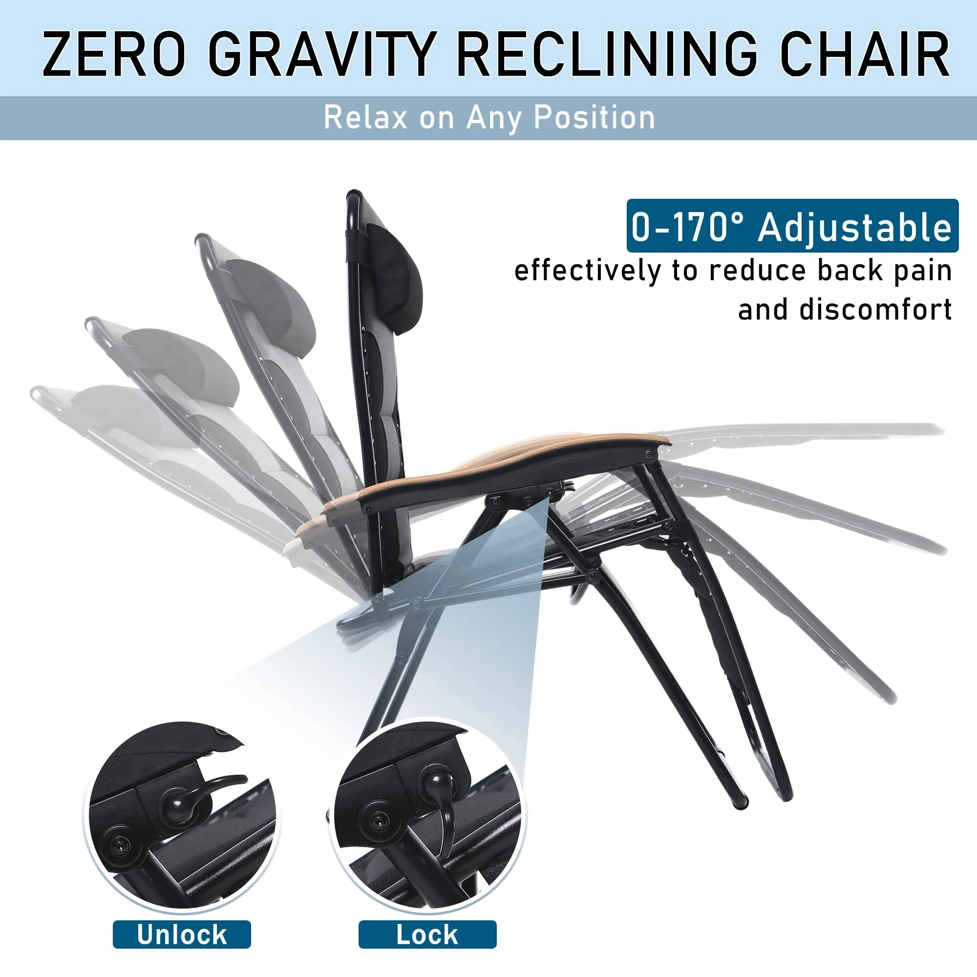 Lounge Chair Wide Armrest Adjustable Recliner