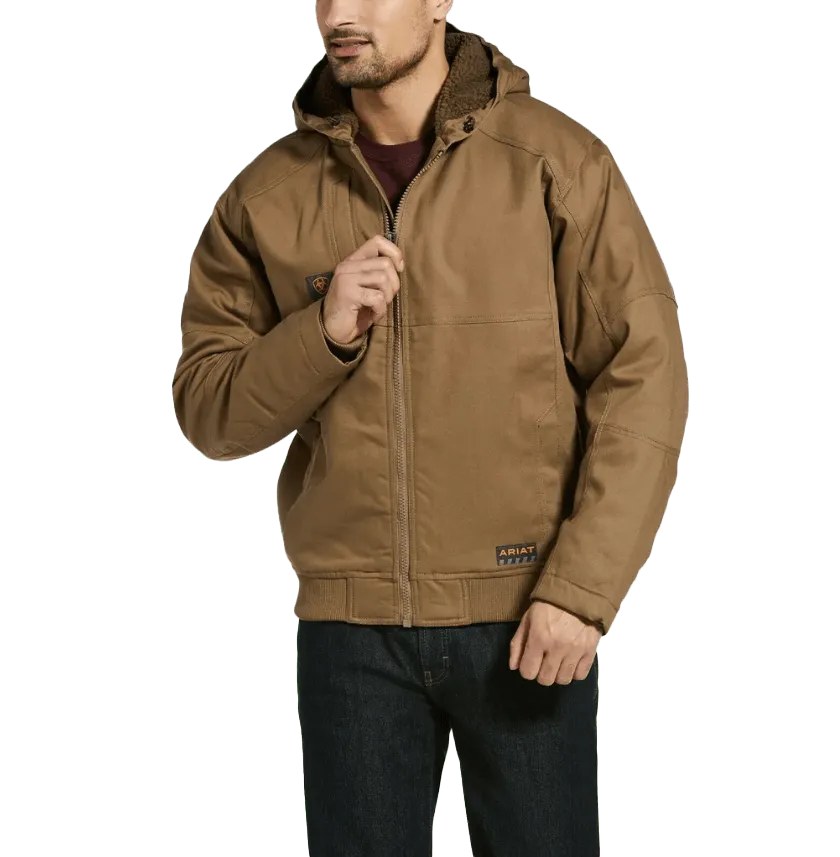 Arithtat Men's Rebar DuraCanvas Field Khaki Brown Hooded Jacket