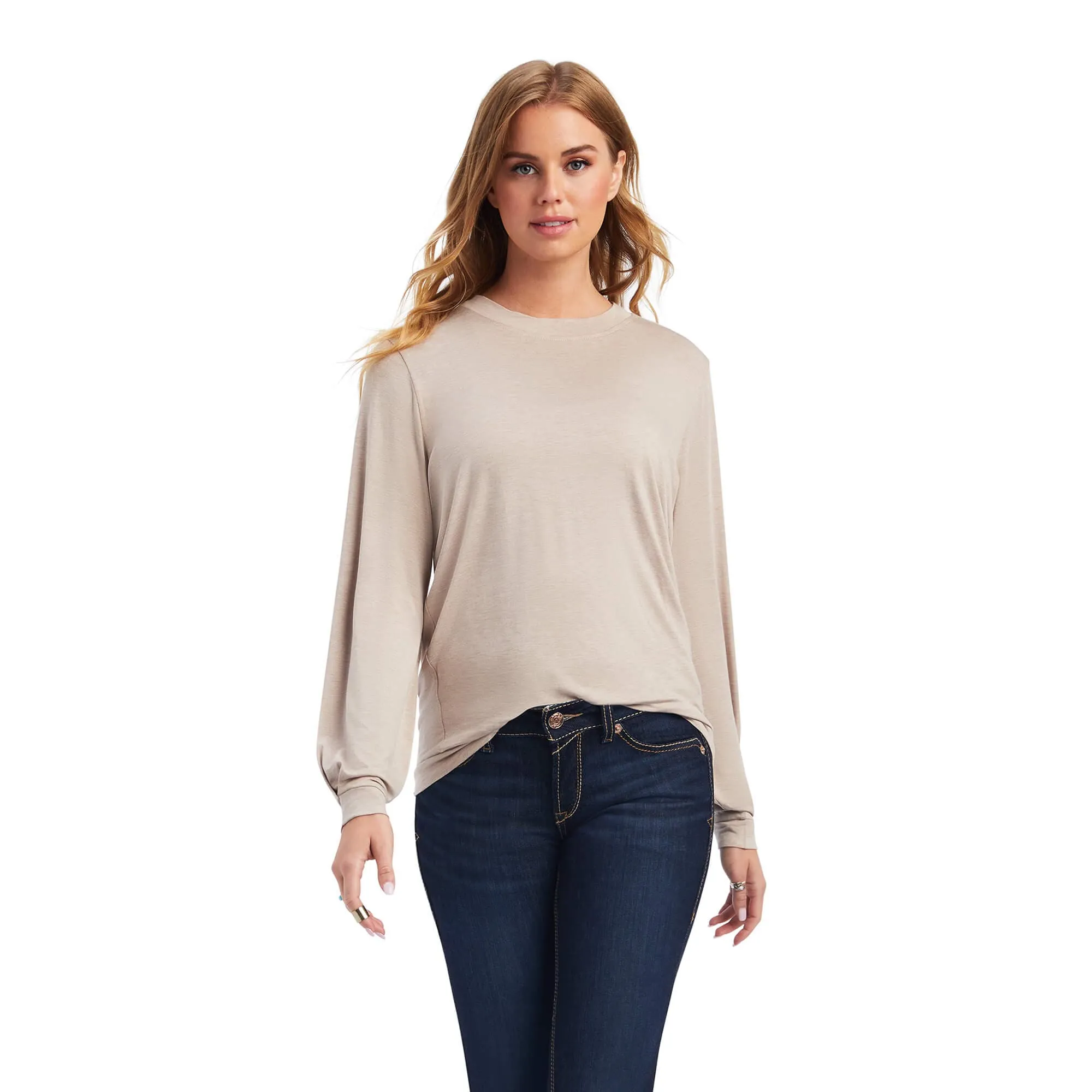 Arithtat Women's Brown Roping Long Sleeve Top