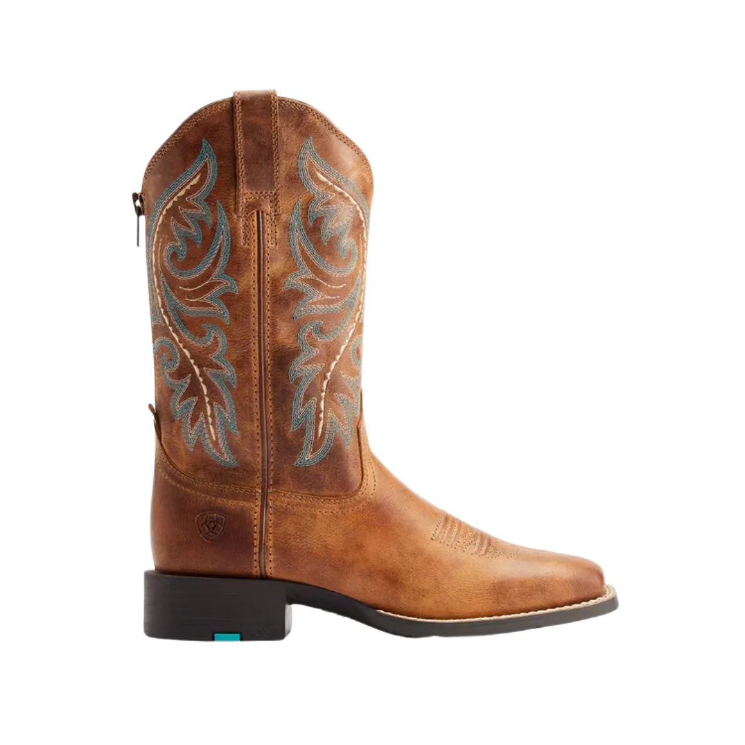 Arithtat Women's Round Up Back Zip Western Boot