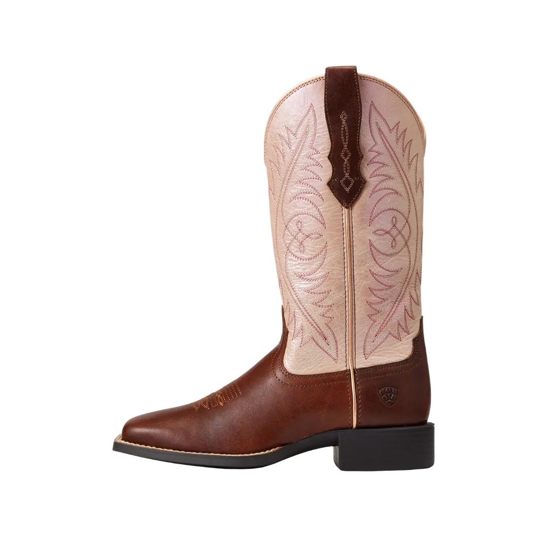 Arithtat Women's Round Up Wide Square Toe StretchFit Western Boot