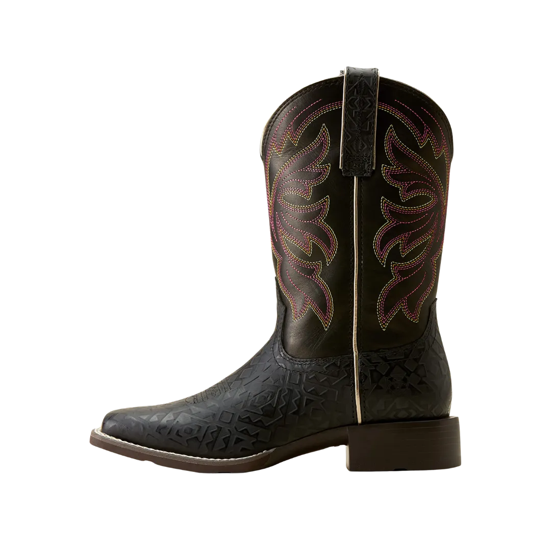 Arithtat Women's Buckley Western Black Blanket Emboss Limousine Black Boots