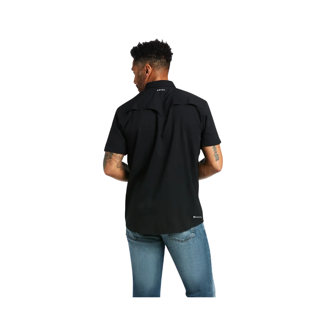 Arithtat Men's Ventek Western Button Down Black Shirt