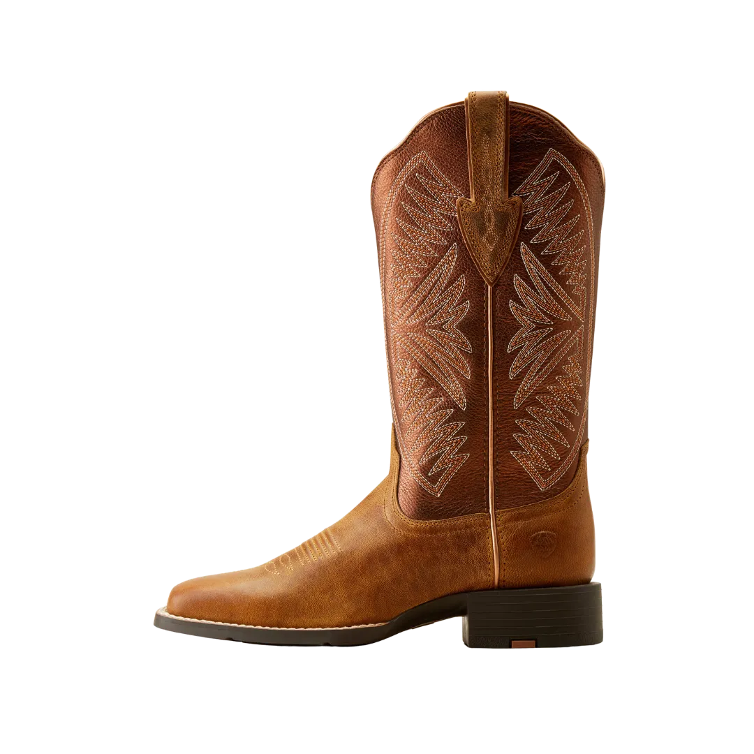 Arithtat Women's Round Up Ruidoso Western Pearliburnished Chestnut Boots