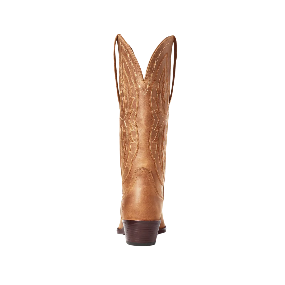 Arithtat Women's Heritage X Elastic Wide Calf Brown Boots