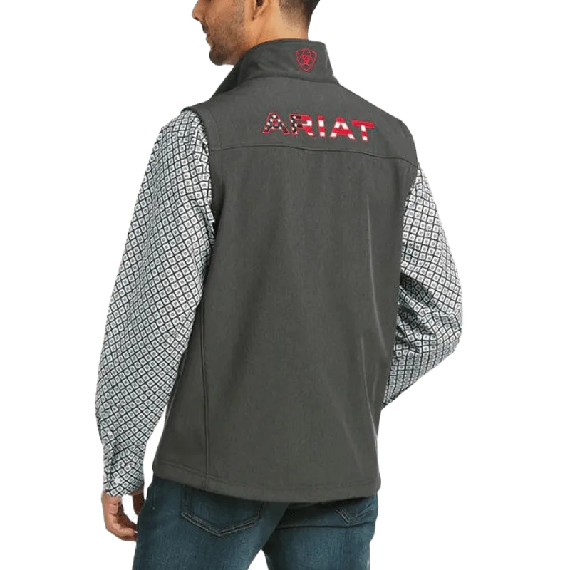 Arithtat Men's Logo 2.0 Charcoal Americana Softshell Vest
