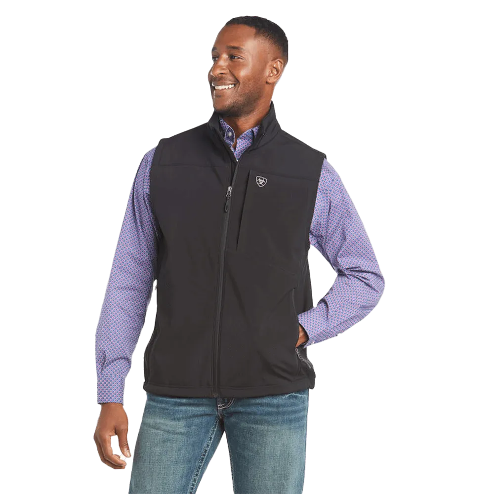 Arithtat Men's Vernon Black Softshell Logo Vest