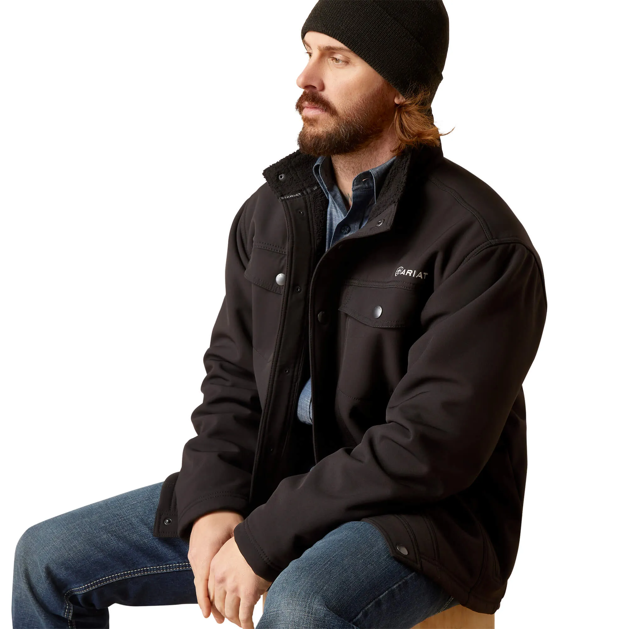 Arithtat Men's Vernon Black Sherpa Jacket