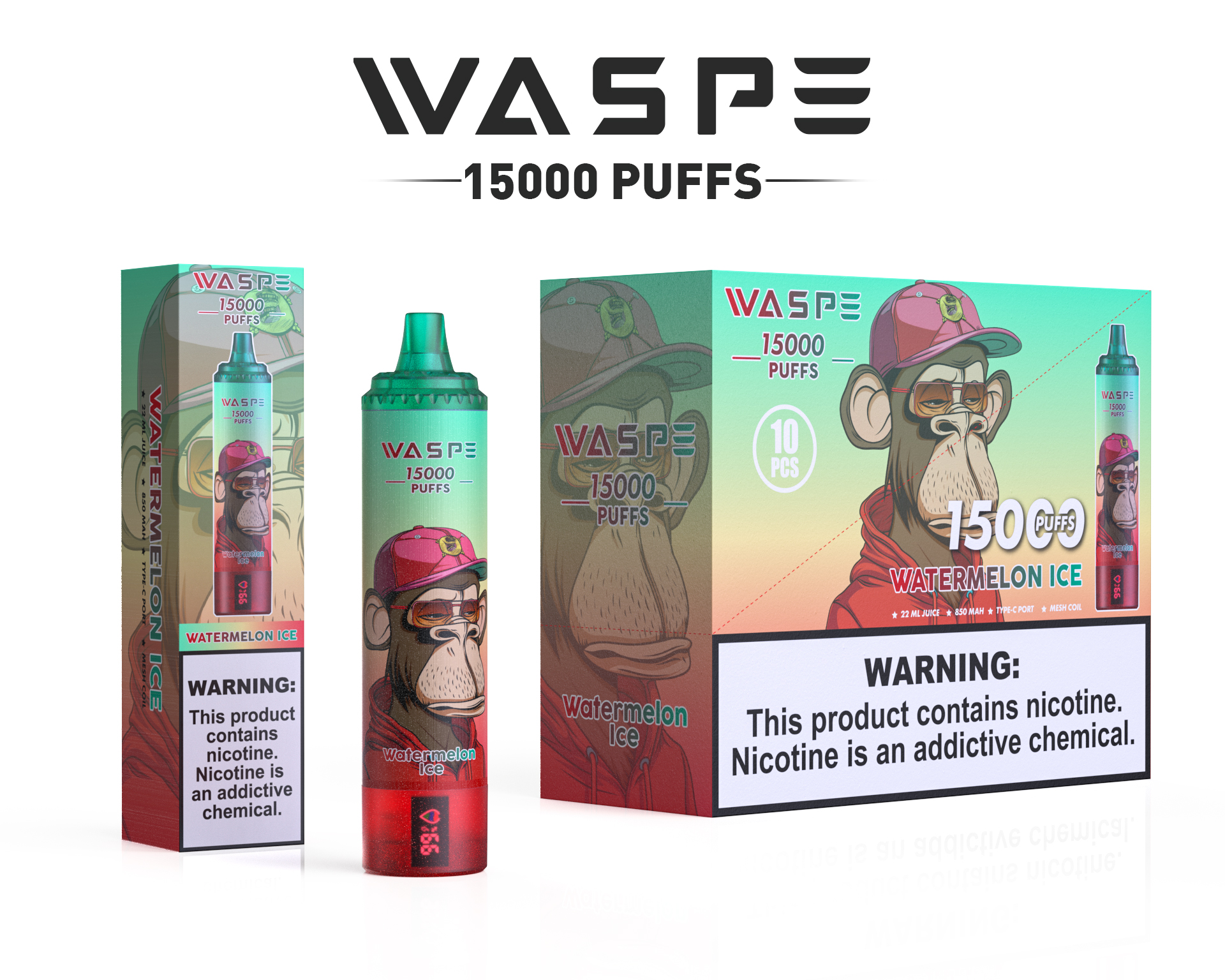WASPE  15000PUFFS 10PCS/BOX