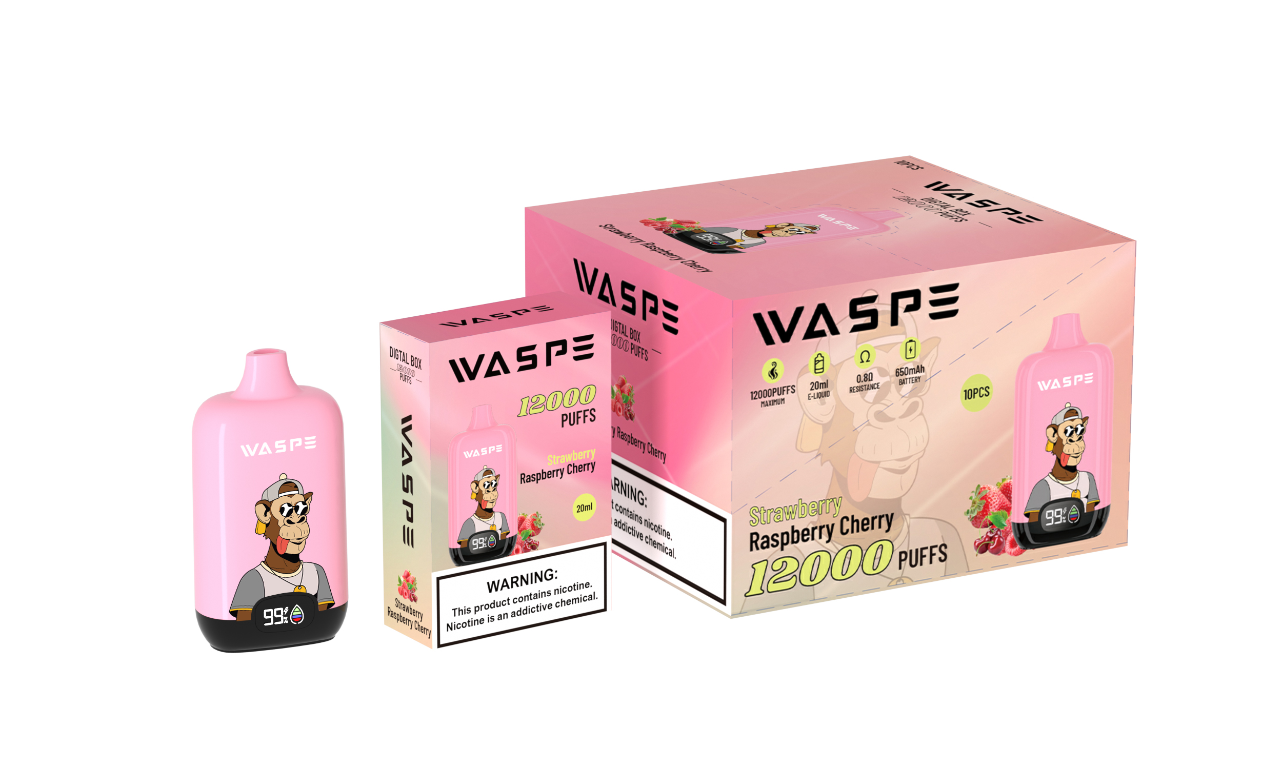 WASPE 12000PUFFS Digital Box 10PCS/BOX