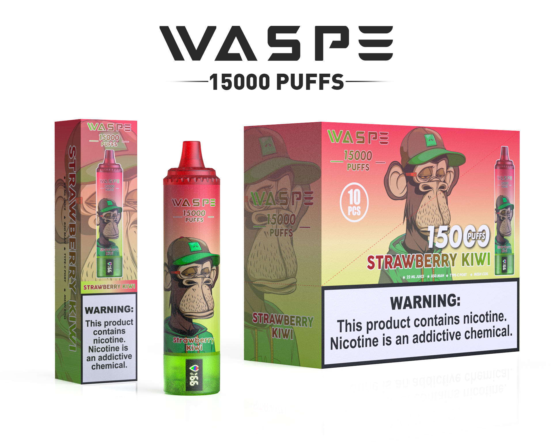WASPE  15000PUFFS 10PCS/BOX