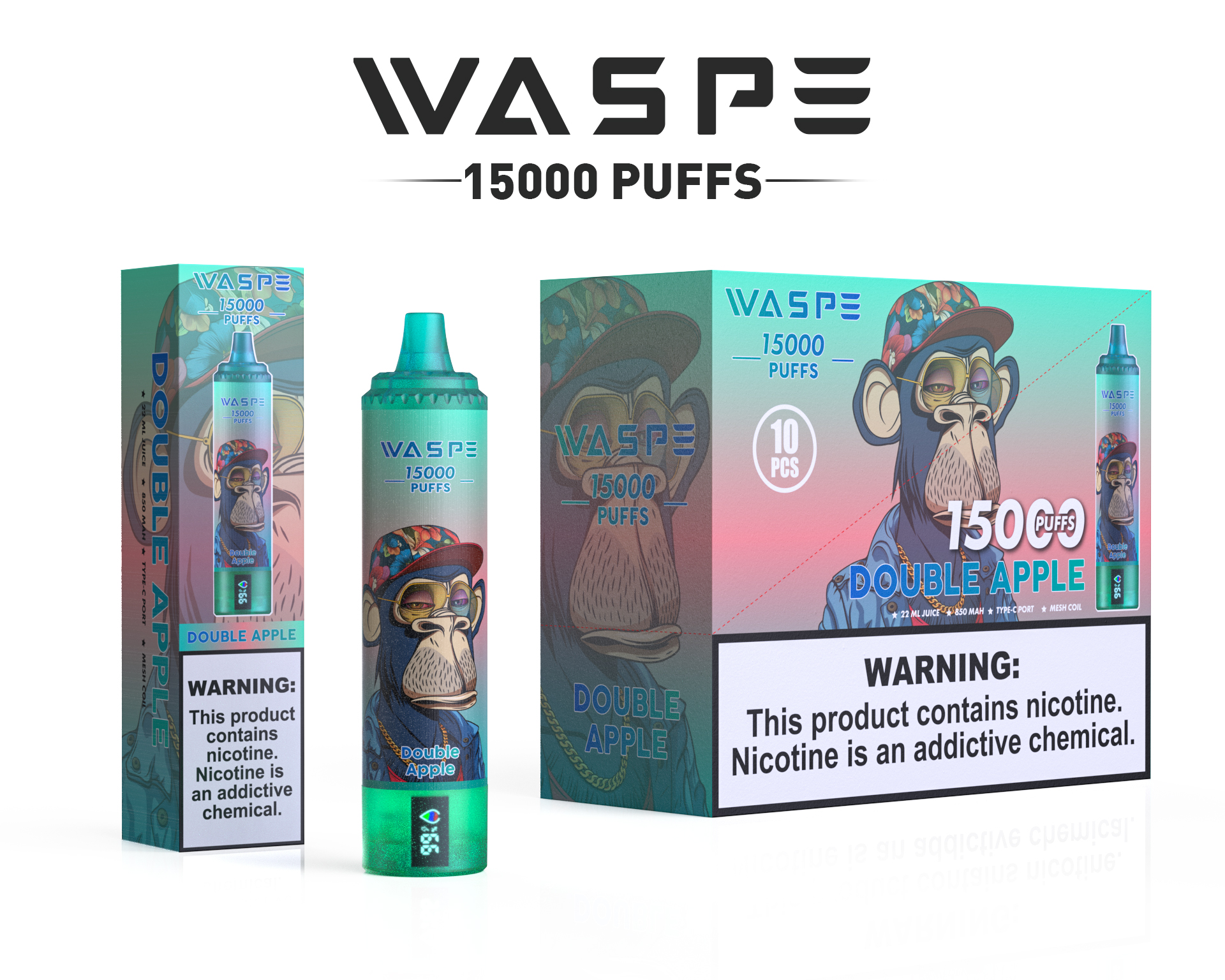 WASPE  15000PUFFS 10PCS/BOX