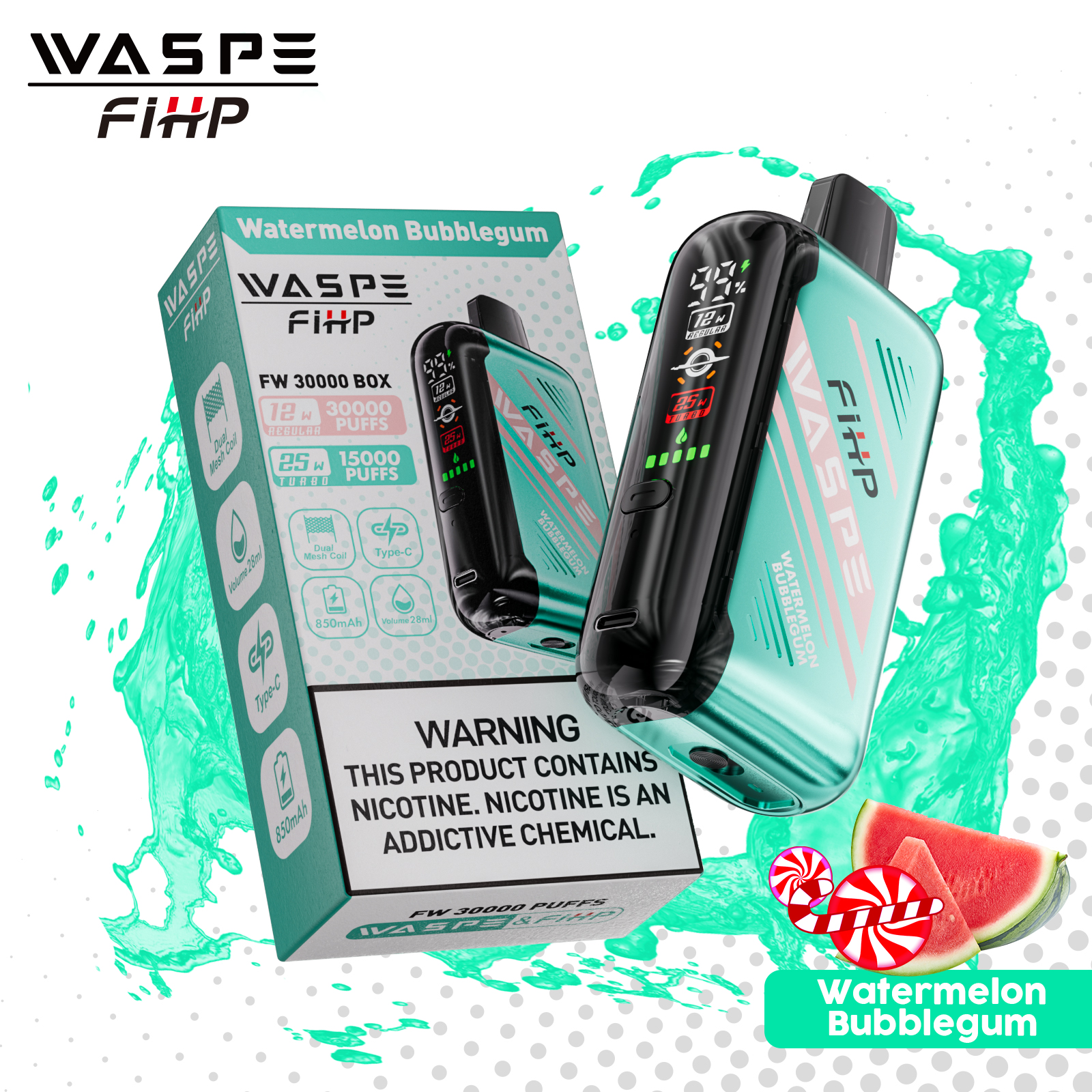 WASPE FW 30000PUFFS 10PCS/BOX