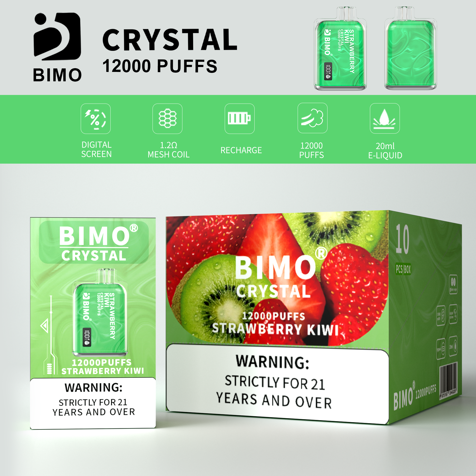 BIMO Crystal 12000puff 10PCS/BOX