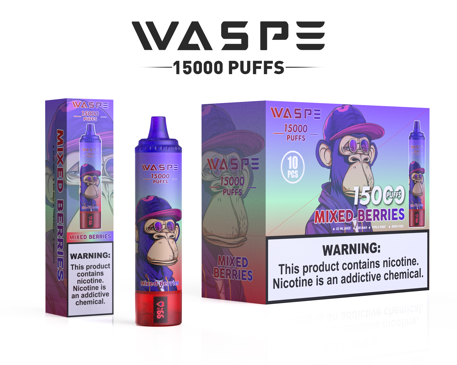 WASPE  15000PUFFS 10PCS/BOX