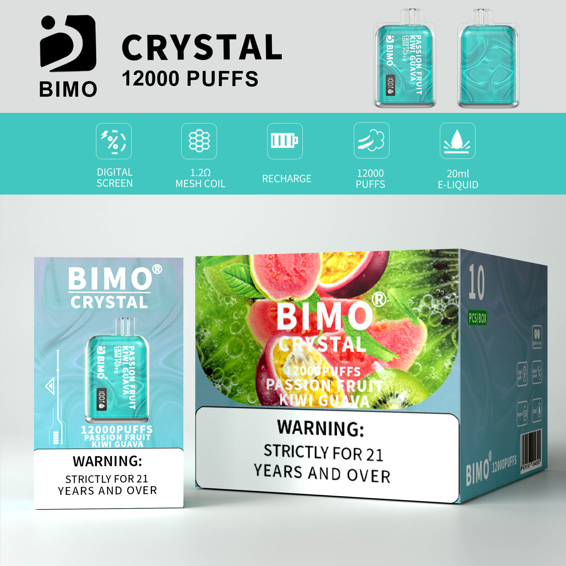 BIMO Crystal 12000puff 10PCS/BOX